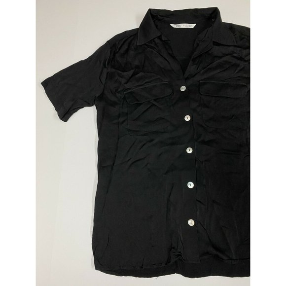 zara button down shirt mens m black - Picture 3 of 6